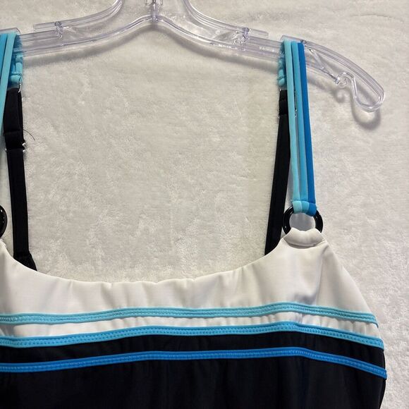 Miraclesuit Women's One Piece Slimming Underwire Swimsuit Size 14 Black Blue - Picture 3 of 14